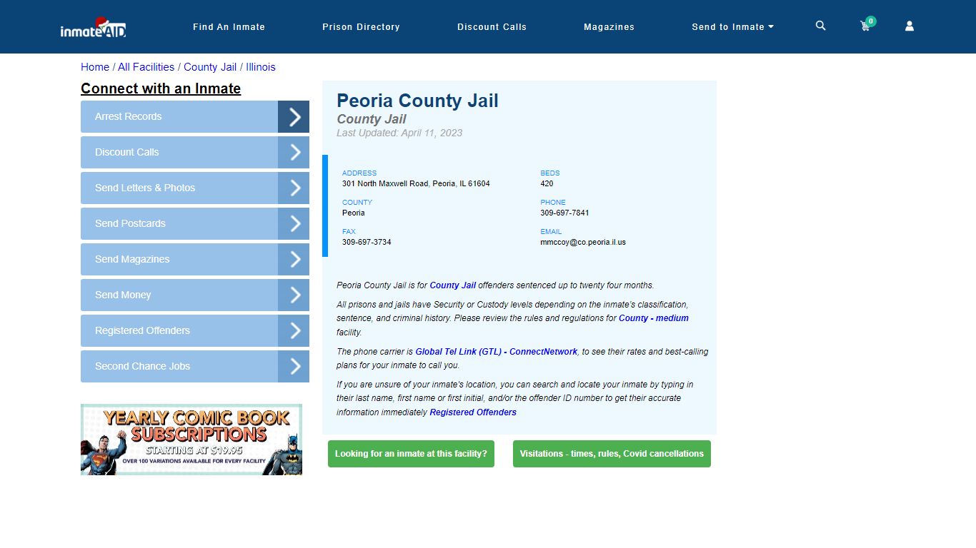 Peoria County Jail - Inmate Locator - Peoria, IL
